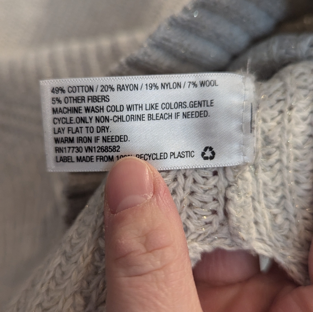 Toms For Target Waist Length Shimmer Crewneck Sweater - Picture 6 of 7